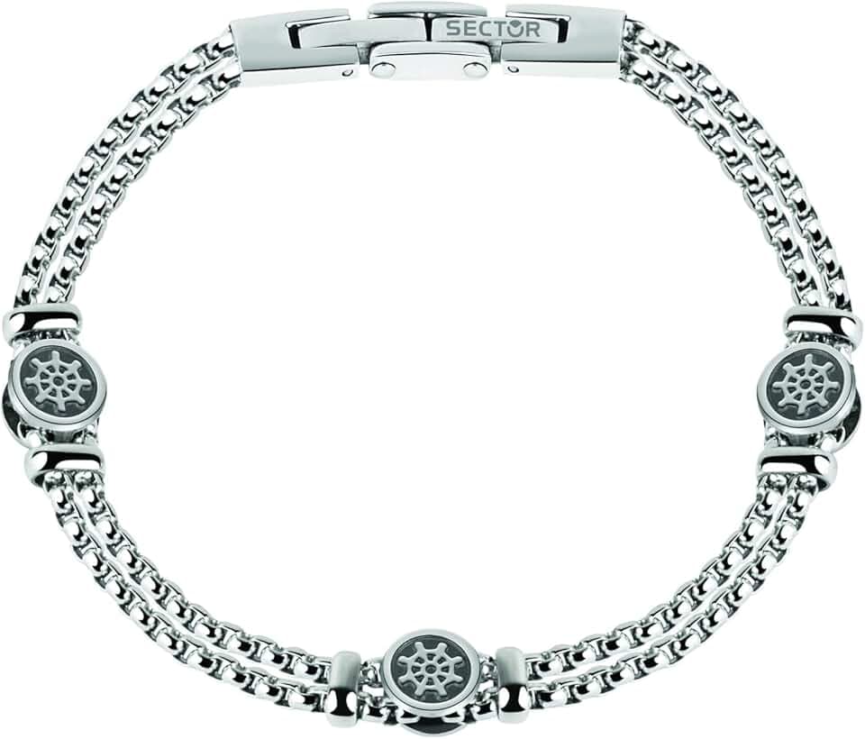 Sector No Limits Sector Jewels SADQ34 Bracciale da uomo in acciaio inox inossidabile, 22 cm, senza gemme, 22 centimeters
