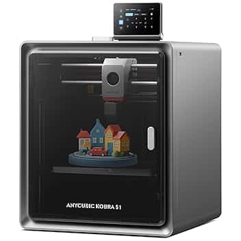 ANYCUBIC Kobra S1 3D Stampante FDM Multicolore Intelligente, 600 mm/s ad Alta Velocitร , Struttura CoreXY Chiusa, Monitoraggio AI per Principianti ed Esperti, Dimensioni di Stampa 250 * 250 * 250 mm