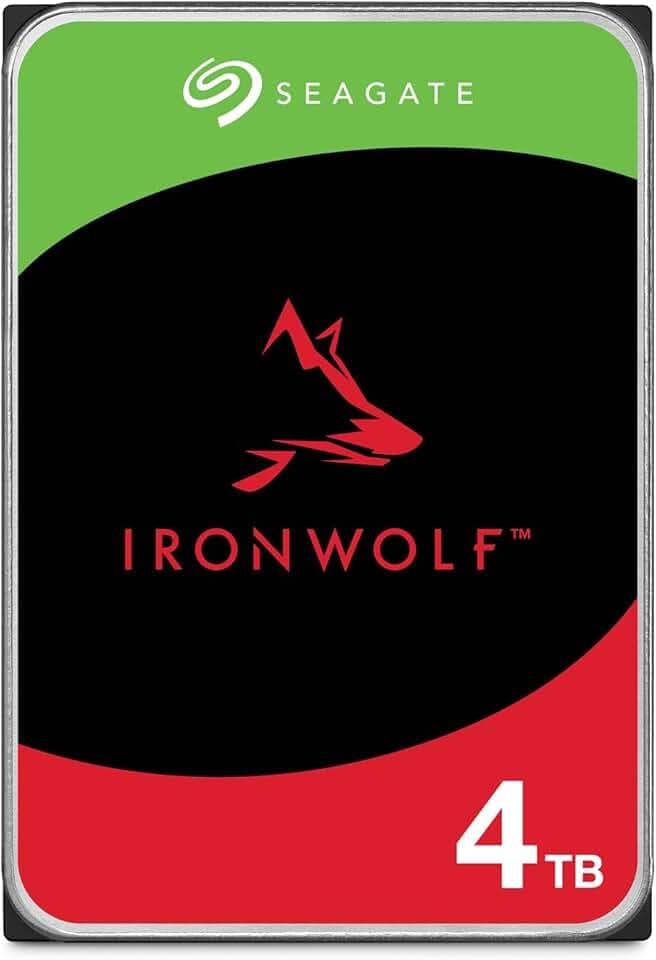 Seagate IronWolf 4TB, Unità disco interna, per NAS RAID, NAS, 3.5", SATA 6 GB/s, 7200 RPM, FFP, Data Rescue Service (ST4000VNZ06)