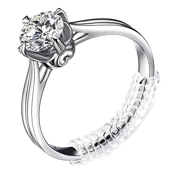 Anpro Anpro 15 Pack Ring Size Adjuster - con 3 misure Clear Ring Sizer Adjuster per anelli allentati, set di stringitori in silicone a spirale, protezioni invisibili per anelli