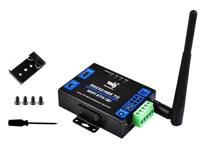 Convertitore RS232/485 a WiFi e Ethernet, Server Seriale, Modbus Gateway, MQTT Gateway, Supporto Seriale a WiFi, Alimentazione DC 6~36V