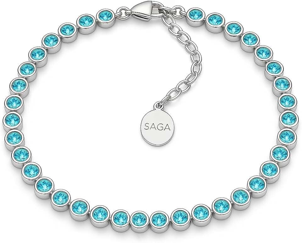 SAGA GIOIELLI Bracciale Tennis Unisex in Acciaio Inossidabile, Lunghezza 16,5+3 cm, Zirconi da 4 mm, Regolabile – Elegante e Resistente, Idea Regalo Uomo Donna