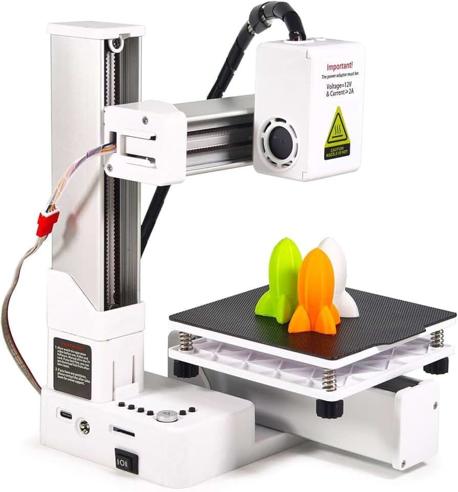 Dpofirs Piccola Stampante 3D per Principianti, Riscaldamento Rapido e Stampa di Stampa 3D Compatta per Istruzione, Dimensioni di Stampa 4x4x4in (EU)