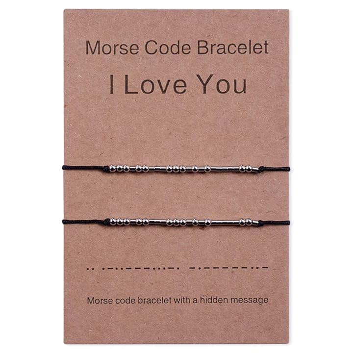 Cheerslife 2 Ti Amo Codice Morse Bracciali Coppie Amicizia Uomo Donna Fidanzato Fidanzata Abbinamento Relazione Perline Braccialetto Set Gioielli Regali Per Lui E Lei Regali Di San Valentino