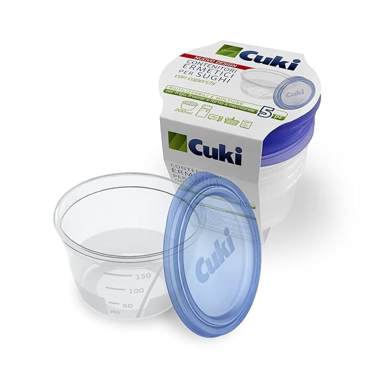 Cuki Recipientes herméticos para salsas, transparentes, 5 unidades (1 paquete)