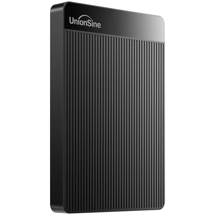 UnionSine Hard Disk Esterno 2,5" 500GB Ultra Slim Portatile USB3.0 SATA HDD Storage per PC, Macbook, PS4, Xbox series, Wii u, TV (Nero) HD2510