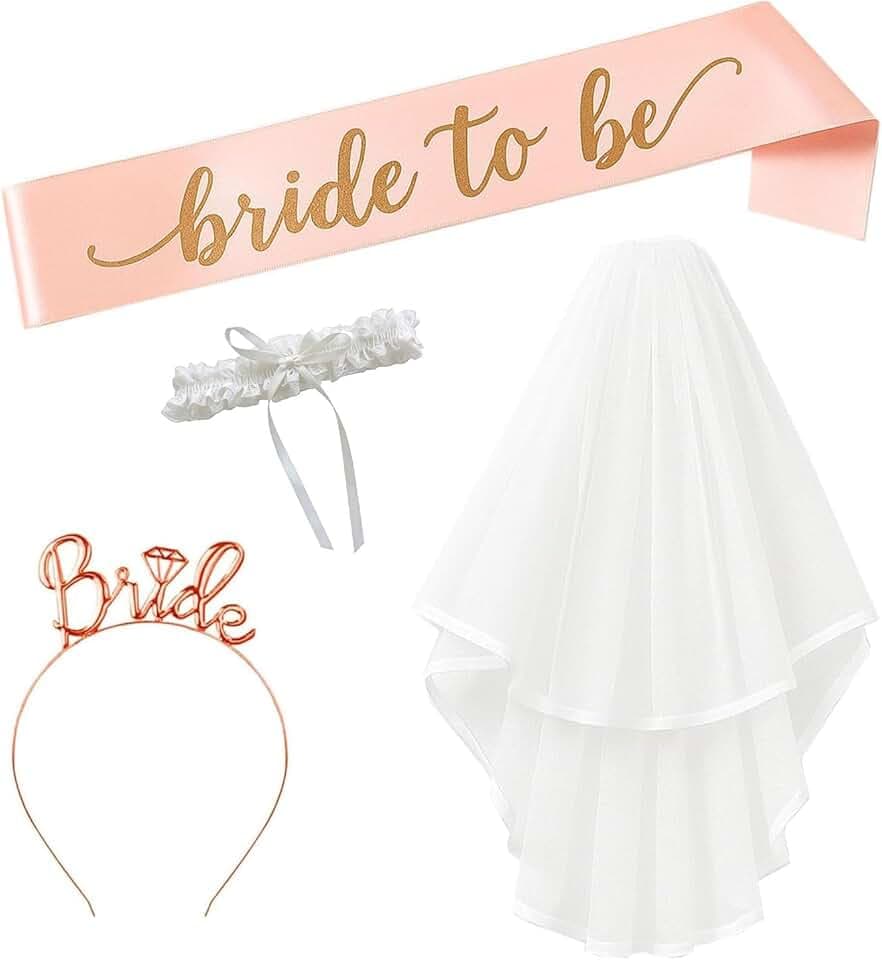 Gadget per Addio al Nubilato, Bride to Be Decorazione Fascia e Velo da Sposa Accessori per Addio al Nubilato Sposa