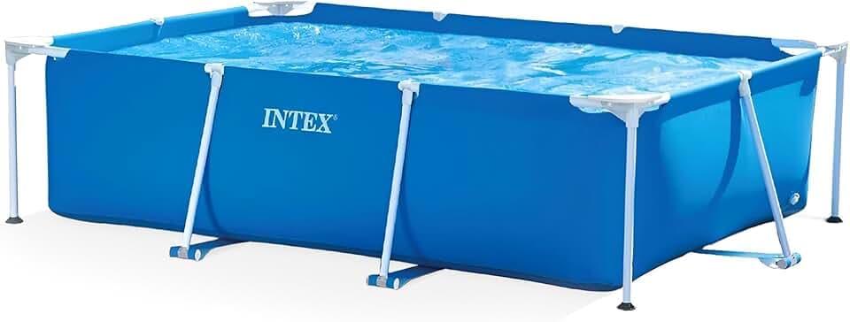 Intex 28272NP - Piscina Fuori Terra Rectangular Frame Rettangolare, 3834 L, Acciaio e PVC, Blu, 300x200x75 cm