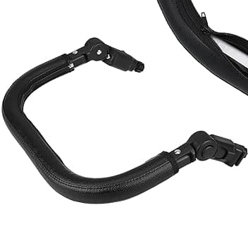 Bracciolo Passeggino Regolabile in PU Pelle e Ferro Barra Paraurti con Pulsanti Staccabili per Accessori Passeggini Sostituzione Pratica e Resistente Compatibile con Oltre dei