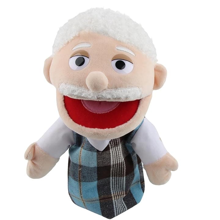 Marionette da Mano Muppet Show, Burattini da Mano, Teatrino Marionette di Peluche, Pupazzo di Peluche, Master of Puppets per Racconta Storie, Educazione, Giochi Interattivi (Nonno, 30cm)