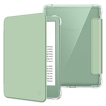 FINTIE Custodia per 6" Kindle (11ª Generazione) – 2024/2022, Leggero Cover Trasparente Posteriore in TPU Morbido con Auto Sveglia/Sonno per 6 Pollici Kindle 11a Gen 2024/2022, Verde