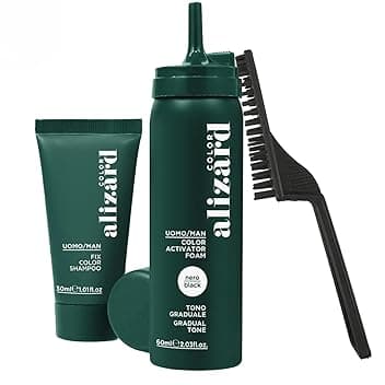 Vivipharma Alizard Color Schiuma Colorante graduale Nero, 60ml