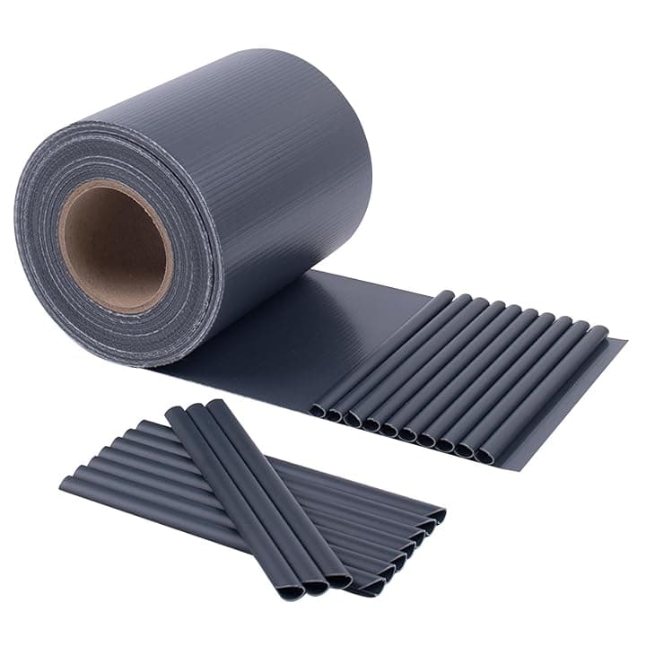 HENG FENG Strisce Frangivista PVC,per Recinzione a Doppio Picchetto 35m x 19cm,450g/m²,Anti-UV,Impermeabile,Antistrappo,Incluse 20 Clip–Protezione Privacy per Giardino e Balcone (Antracite)