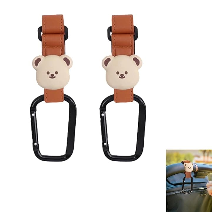 2 Pezzi Ganci per Passeggino Portaborse, Gancio Passeggino per Borsa, Grandi Clip a Moschettone per Carrozzina, Adatto per Rimorchi, Deambulatori, Rimorchi per Biciclette