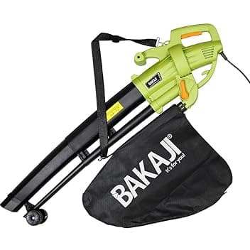 Aspirafoglie Elettrico da Giardino 3 in 1 Aspiratore Trituratore e Soffiatore Soffia Foglie Potenza 3000 W con Serbatoio di Raccolta 45lt Rotelle e Tracolla per Manutenzione Spazi Esterni