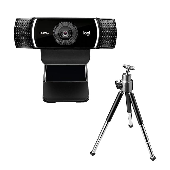 Logitech C922 Pro Stream Webcam, Streaming Hyperfast HD 1080p/30fps o HD 720p/60fps, Correzione Luce HD, Autofocus, Audio Stereo, Per YouTube, Twitch, XSplit, PC/Mac/Laptop/Macbook/Tablet - Nero