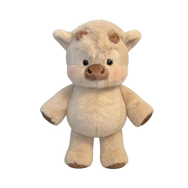 Generico peluche che corre, running Adorable Highland Cattle Plush Toy, Plush Cow Stuffed Toy Soft Throw Pillows For Boys Girls Nursery Bedroom Bedside Sofa Living Room Office Car