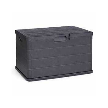 Maury's Baule Cassapanca 170 Litri Effetto Legno, Contenitore Stoccaggio, in Resina Antracite, Dimensioni 78L x 55l x 52H cm -