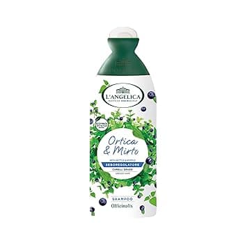 L'Angelica Officinalis, Shampoo Seboregolatore, Ortica e Mirto, Per Capelli e Cute Grassa, Rende i Capelli Forti e Luminosi, Senza Parabeni e Siliconi, 250ml