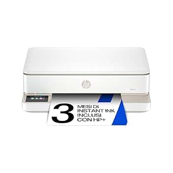 HP Envy 6120e 714L8B, Stampante Multifunzione a Getto d'Inchiostro A4 a Colori, Stampa Fronte e Retro Automatica, Fino a 10 ppm, Wi-Fi, Smart, 3 Mesi di Inchiostro Instant Ink Inclusi, Bianca
