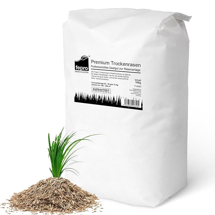 Confezione di sementi per prato, 10 kg, resistente alla siccità, per erba secca e ombreggiata, semi per erba a rapida germinazione, 400 m², ideali per nuove semine e per la risemina, semi per prato in