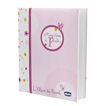 Chicco Libro Nascita Per Neonati E Bambini, Album dei Ricordi, Diario Con Spazi Per Note E Fotografie, Rosa, 27.5x25x3 cm, Idea Regalo