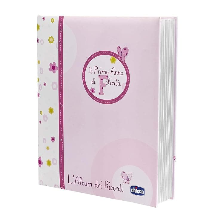 Chicco Libro Nascita Per Neonati E Bambini, Album dei Ricordi, Diario Con Spazi Per Note E Fotografie, Rosa, 27.5x25x3 cm, Idea Regalo
