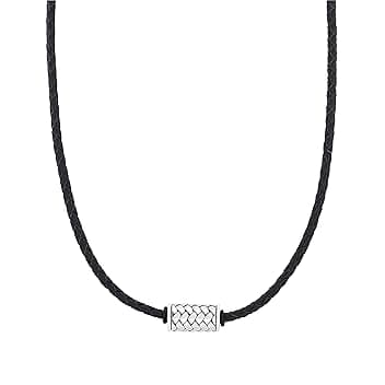 s.Oliver sOliver Collana per bambini con ciondolo in acciaio inox/pelle, motivo a catena, disponibile in confezione regalo per gioielli