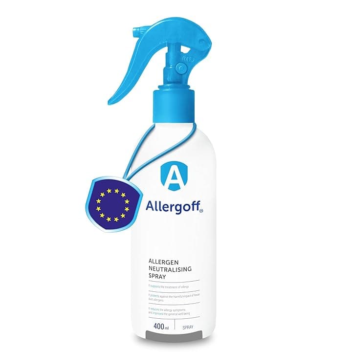 Allergoff Spray Antiacaro 100% Atossico - Efficace per Materassi e Cuscini | Durata di Azione Lunga | Controllo Acari per Allergici | Confezione da 1x Spray da 400ml