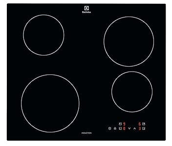 Electrolux Serie 300 Piano Cottura a Induzione da Incasso EIB60424CK, 4 Fuochi Rapidi, Comandi SliderTouch, Sicuro e Facile da Pulire, 60 cm, 590×520 mm, Nero, Design Moderno