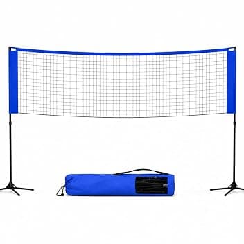 Rete da badminton pieghevole da 3,1 m, con borsa per il trasporto e supporto regolabile in altezza, in nylon, 107/105/150 cm, per volano, tennis, pallavolo, beach volley, facile da montare e smontare