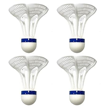4 Pezzi volano badminton,Badminton, Badminton resistente al vento e, Plastica di palla di nylon resistente al colpo,palline da badminton con Grande Elasticità e Durata Badminton