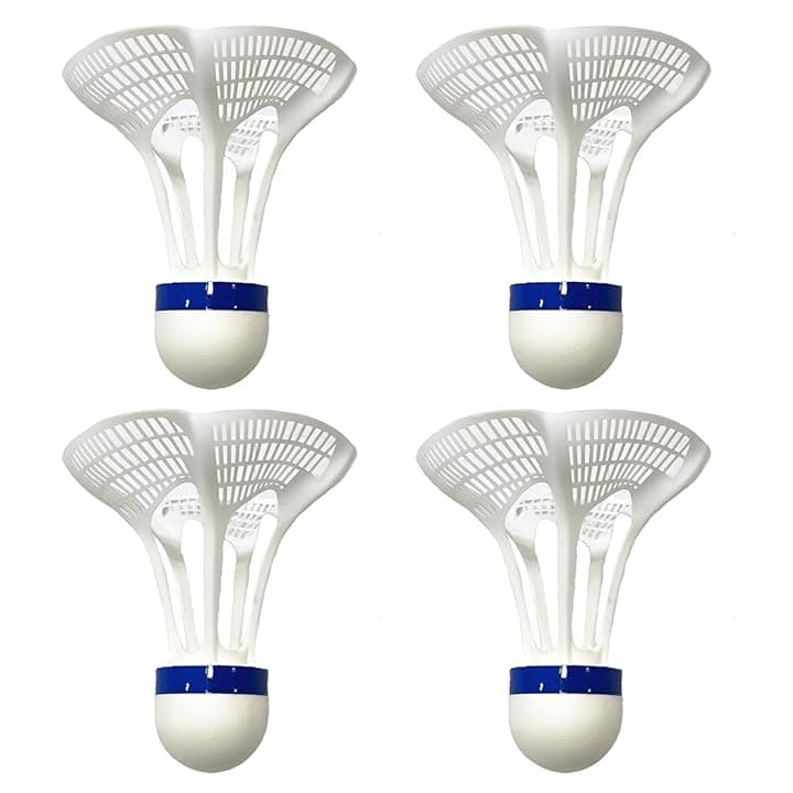 4 Pezzi volano badminton,Badminton, Badminton resistente al vento e, Plastica di palla di nylon resistente al colpo,palline da badminton con Grande Elasticità e Durata Badminton
