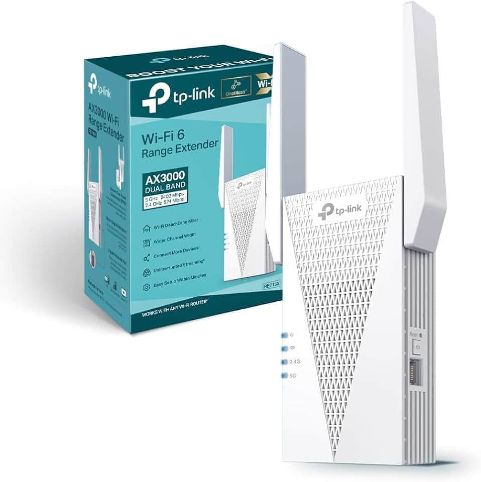 TP-Link RE715X Ripetitore Wi-Fi 6 AX3000Mbps Dual-Band, Porta Gigabit