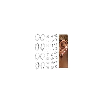 Diamday 12 Paia Orecchini Donna Acciaio Chirurgico Orecchini Set Oro Orecchini Cerchio Piercing Orecchio Ipoallergenica Helix Cartilagine Orecchino Donna Orecchini Cerchio Piccoli Multi Piercings ClimeCo Certified