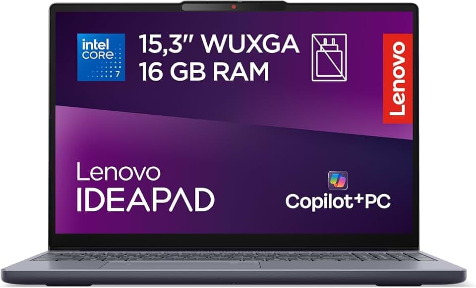 Lenovo IdeaPad Slim 3 Notebook 15" IPS Intel Core 7 350, RAM 16GB, 512GB SSD, Windows 11 Home, WiFi 6, Laptop per Casa, Ufficio, Studio, Multitasking, Uso Quotidiano - Caricatore non incluso
