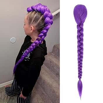Pre Stretched Braiding Hair Extension per Treccine, 26" Extension Treccine Fibra Sintetica Capelli per Treccine Africane, Treccia a Clip Finti Trecces Parrucca Festa Halloween Costume Cosplay
