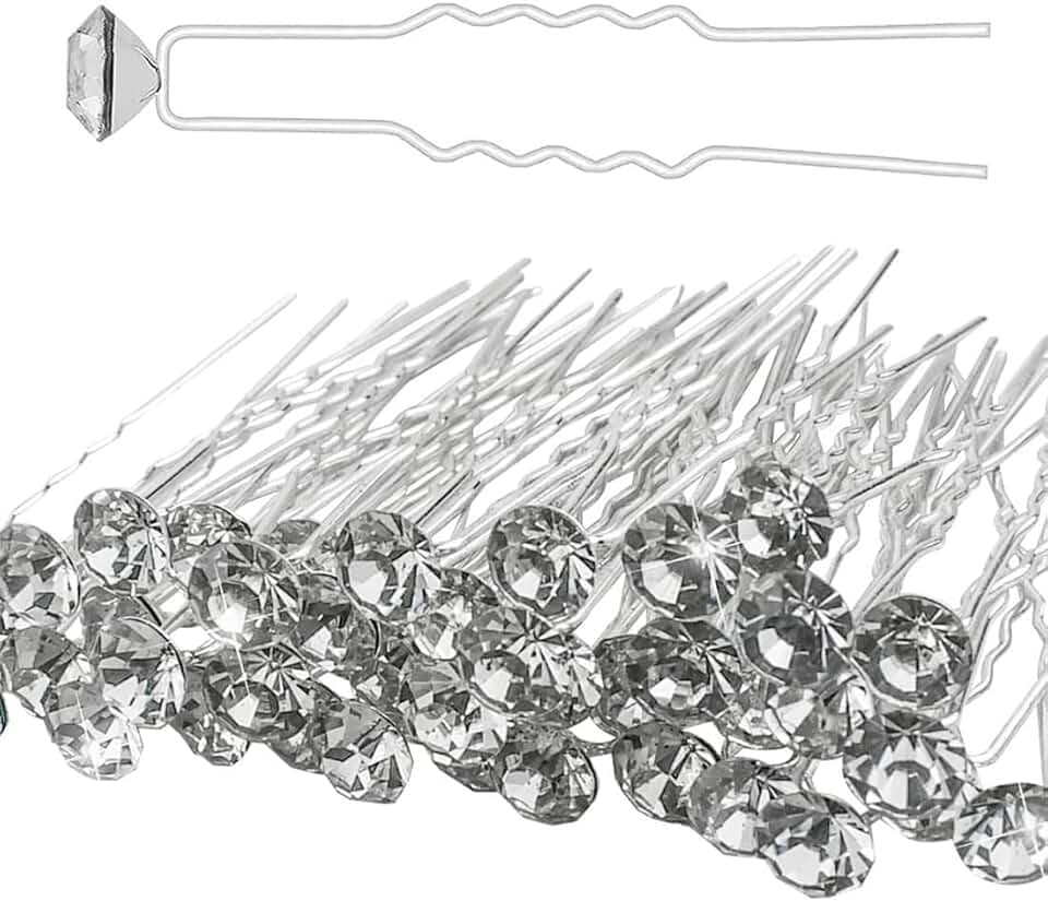 PLABBDPL PLABBDPL 30 Pezzi Forcine Capelli, Accessori Punti Luce di strass per donna, mollette Matrimonio Nuziale Copricapo Fermagli di Cristalli