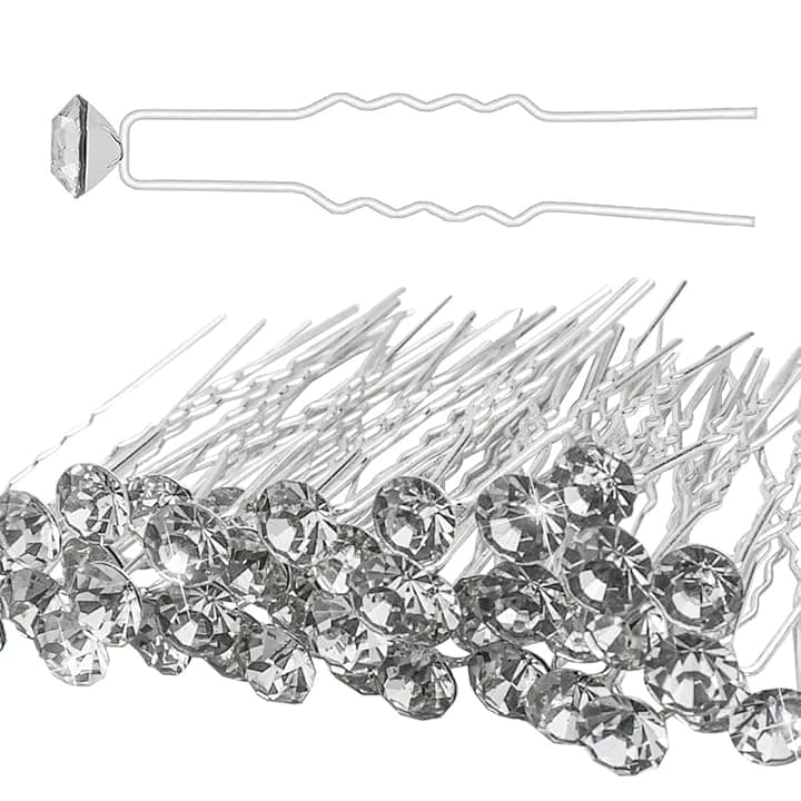 PLABBDPL PLABBDPL 30 Pezzi Forcine Capelli, Accessori Punti Luce di strass per donna, mollette Matrimonio Nuziale Copricapo Fermagli di Cristalli