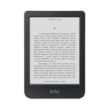 Kobo Clara BW | eReader | Display antiriflesso HD in bianco e nero E Ink Carta 1300 da 6” | Modalità Scura| I Audiolibri | Impermeabile | Nero