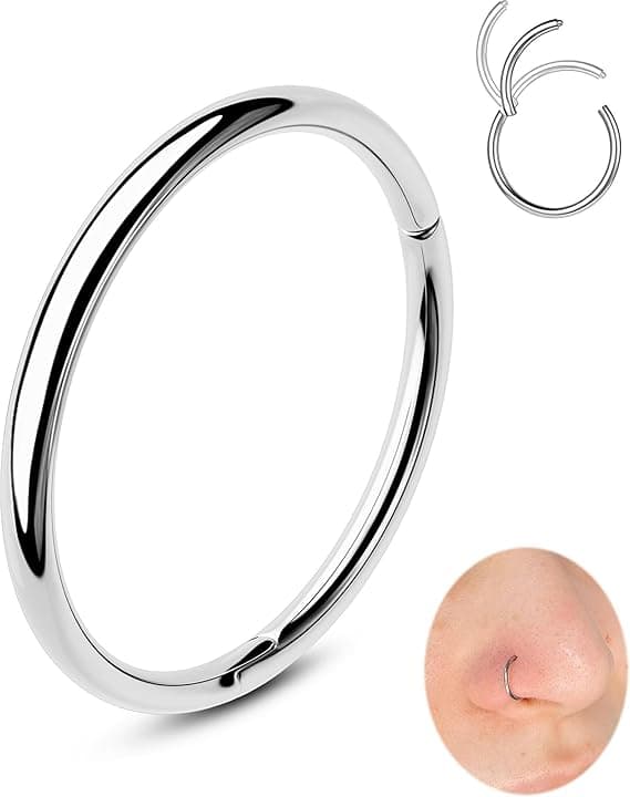 OUFER 20G Anellino Naso Acciaio Chirurgico 316L Piercing Naso Donna Anellino 5/6/7/8/9/10/12 mm Anello Naso Piercing Naso Piercing Naso Nostril Nose Hoop Nose Ring Nose Pin ClimeCo Certified