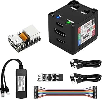 Sipeed, NanoKVM IP-KVM - Mini server di manutenzione controllo remoto, 1TOPS NPU 1GHz C906, computer a scheda singola RISC-V Linux, con connettore di rete HDMI 100M (kit completo nero)