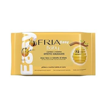 Fria Easy Baby Salviette per Cambio Pannolino, con Aloe Vera ed Estratto di Miele ad Effetto Idratante sulla Pelle, Dermatologicamente Testate, Confezione da 72 Salviette