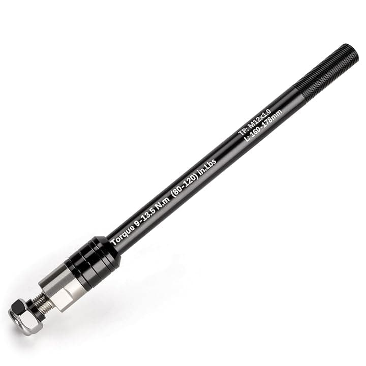 Asse passante da 12 mm per rimorchi da bicicletta – Adattatore per asse posteriore con filettatura M12 x 1,0 per gancio di traino, compatibile con MTB, bici da corsa e gravel bike (nero)