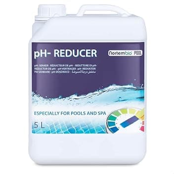 Nortembio pH- Minus Liquido Riduttore di pH per Piscine e Spa, Regolatore dell’Equilibrio dell’Acqua, Migliora l’Efficacia del Cloro, Manutenzione Professionale (5 L)