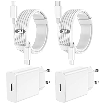 Caricatore USB C,2 Pack Cavi USB-C a USB-C da 2M, Caricabatterie Rapido Batterie di Per iPhone 17/16/15/Plus/Air/Pro/Max, Per Galaxy S25/S24, Per iPad/Pro/Min, charger adattatore