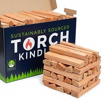 Torch Kindling - Accendifuoco naturale essiccato in forno per stufa a legna a fuoco aperto barbecue forno pizza camino camino barbecue braciere – 2,5 kg bastoncini di legna da ardere per accendere