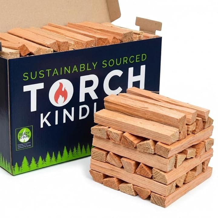 Torch Kindling - Accendifuoco naturale essiccato in forno per stufa a legna a fuoco aperto barbecue forno pizza camino camino barbecue braciere – 2,5 kg bastoncini di legna da ardere per accendere