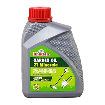 Rhütten Olio 2 Tempi Garden Minerale, Motoseghe, Decespugliatori, Tagliasiepi, Soffiatori, Antifumo, Antiusura, API TC JASO FC, Miscela Benzina 2T, 1 Litro