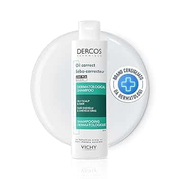 Vichy Dercos, Shampoo Sebo Regolatore Trattante, Per Capelli Grassi, Azione Purificante, Capelli Più Voluminosi, Senza Appesantire, Con Complesso Sebo-Normalizzante, 200 ml